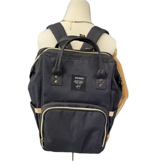 Dad Father Black Diaper Bag Backpack Waterproof Unisex Nursing Baby Card Aofider - Picture 2 of 12